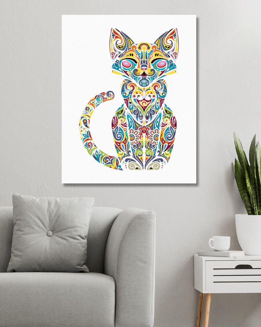 zuty Malování podle čísel - MANDALA KOČKA - Rozměr: 40x50 cm, Rámování: Varianta: vypnuté plátno na rám - obrázek 3