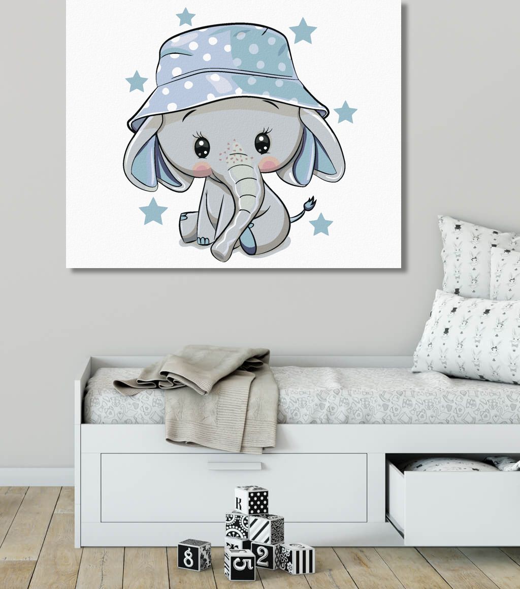 zuty Malování podle čísel - MALÝ SLON S ČEPICÍ - Rozměr: 40x50 cm, Rámování: Varianta: vypnuté plátno na rám - obrázek 9