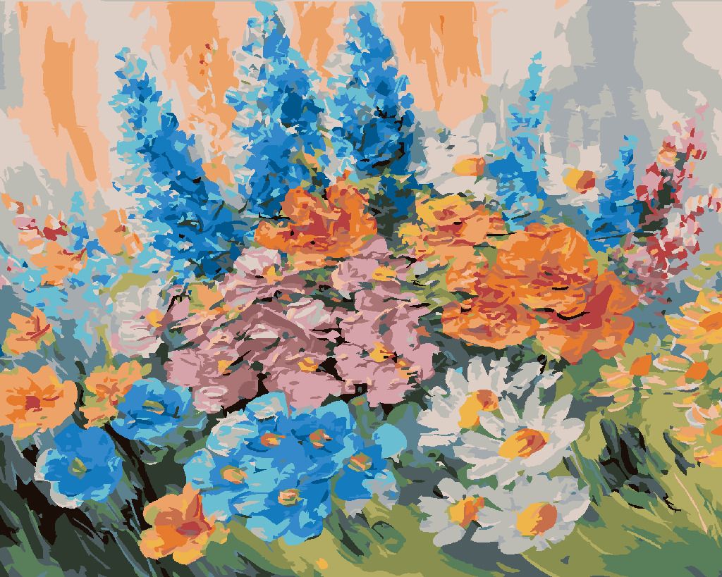 zuty Malování podle čísel - ABSTRAKTNÍ KYTICE JARNÍCH KVĚTIN - Rozměr: 40x50 cm, Rámování: Varianta: vypnuté plátno na rám - obrázek 4