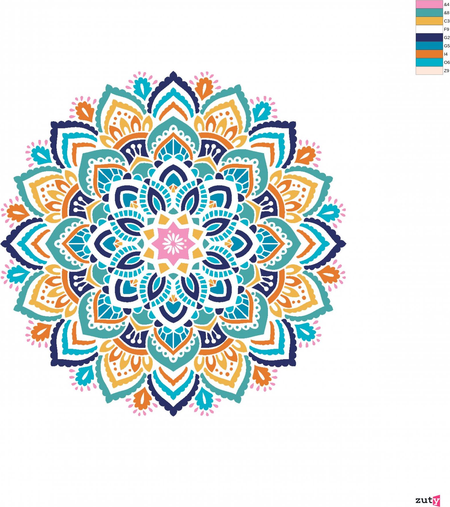 zuty Malování podle čísel - MANDALA II - Rozměr: 40x50 cm, Rámování: Varianta: vypnuté plátno na rám - obrázek 7