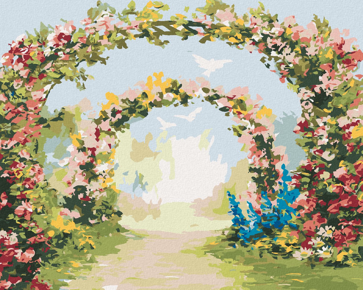 zuty Malování podle čísel - KVĚTINOVÁ BRÁNA - Rozměr: 40x50 cm, Rámování: Varianta: bez rámu a bez vypnutí plátna - obrázek 1