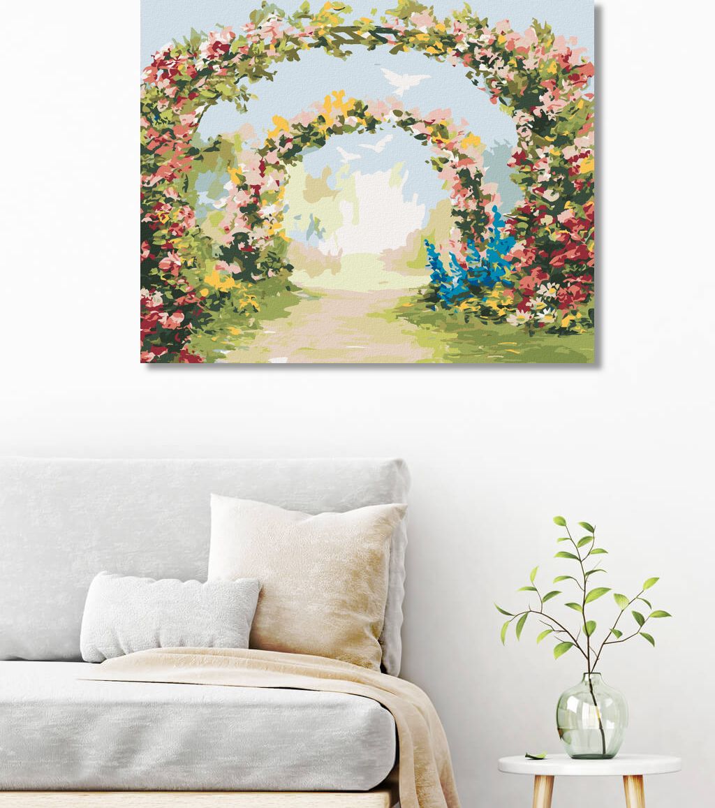 zuty Malování podle čísel - KVĚTINOVÁ BRÁNA - Rozměr: 40x50 cm, Rámování: Varianta: bez rámu a bez vypnutí plátna - obrázek 3