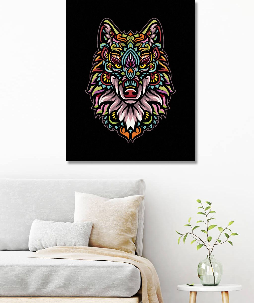 zuty Malování podle čísel - MANDALA VLK - Rozměr: 40x50 cm, Rámování: Varianta: bez rámu a bez vypnutí plátna - obrázek 8