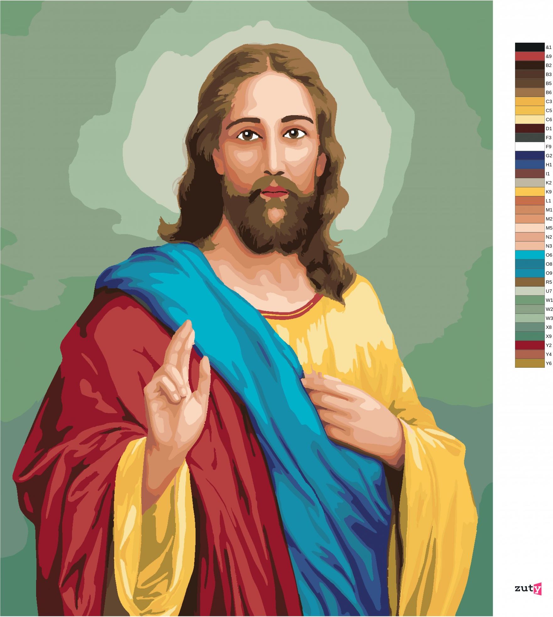 zuty Malování podle čísel - JEŽÍŠ KRISTUS - Rozměr: 40x50 cm, Rámování: Varianta: vypnuté plátno na rám - obrázek 5