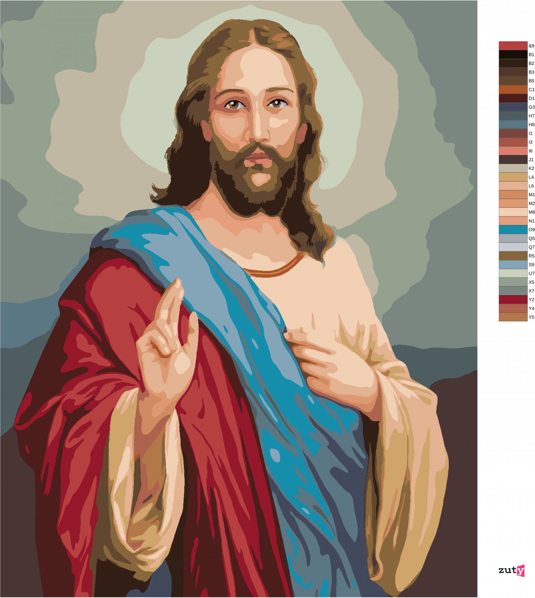 zuty Malování podle čísel - JEŽÍŠ KRISTUS - Rozměr: 40x50 cm, Rámování: Varianta: vypnuté plátno na rám - obrázek 11