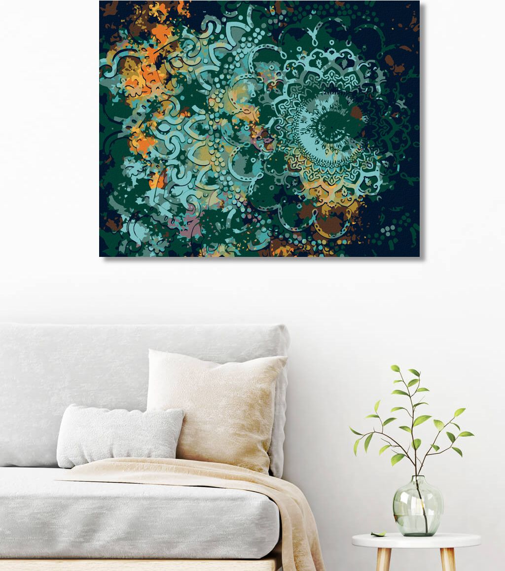 zuty Malování podle čísel - ABSTRAKTNÍ MANDALA - Rozměr: 40x50 cm, Rámování: Varianta: vypnuté plátno na rám - obrázek 4