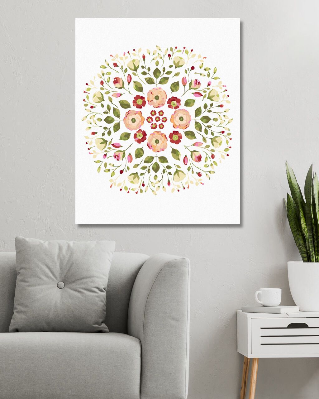 zuty Malování podle čísel - KVĚTINOVÁ MANDALA - Rozměr: 40x50 cm, Rámování: Varianta: bez rámu a bez vypnutí plátna - obrázek 10