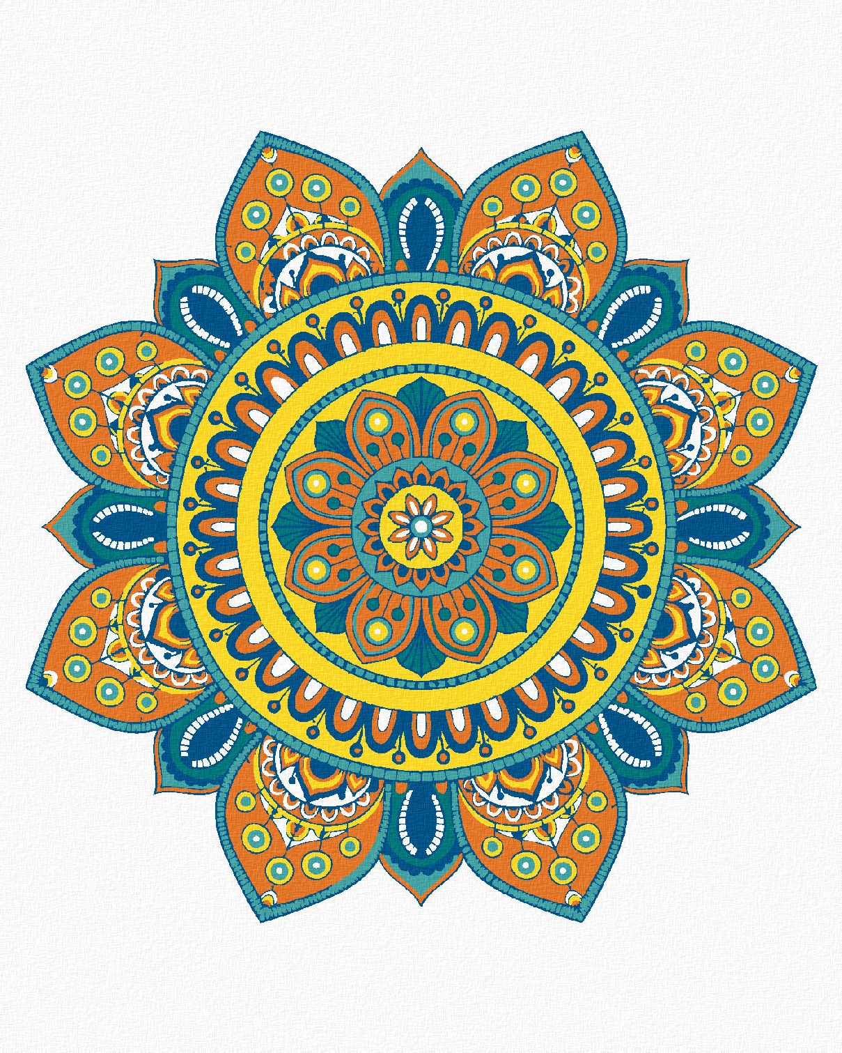 zuty Malování podle čísel - MANDALA V - Rozměr: 40x50 cm, Rámování: Varianta: vypnuté plátno na rám - obrázek 1