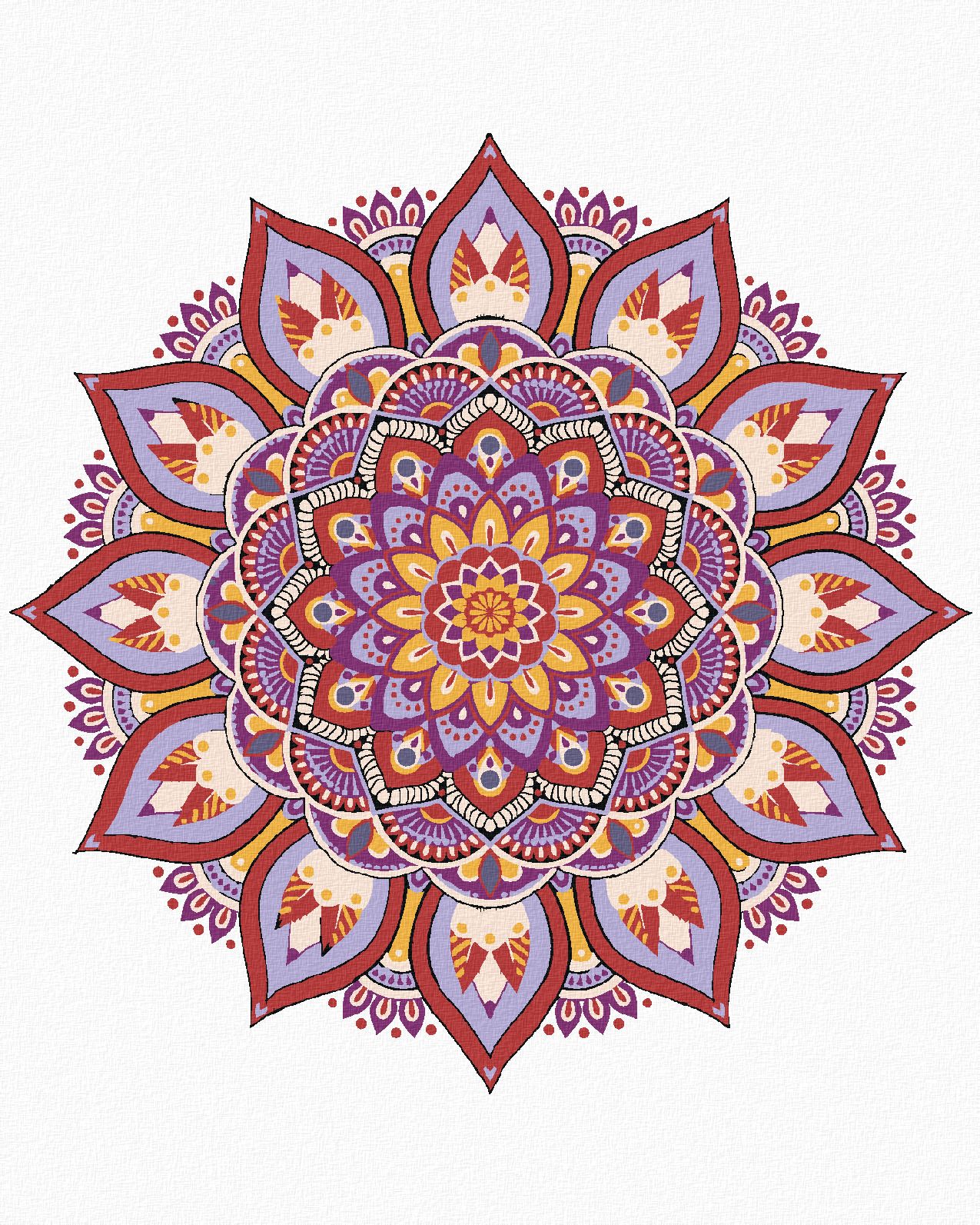 zuty Malování podle čísel - MANDALA IV - Rozměr: 40x50 cm, Rámování: Varianta: vypnuté plátno na rám - obrázek 1