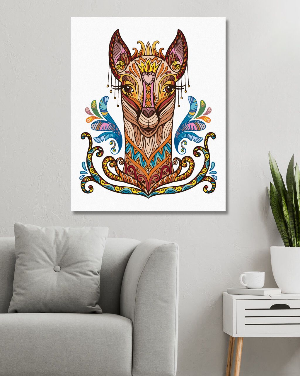 zuty Malování podle čísel - MANDALA LAMA - Rozměr: 40x50 cm, Rámování: Varianta: bez rámu a bez vypnutí plátna - obrázek 3