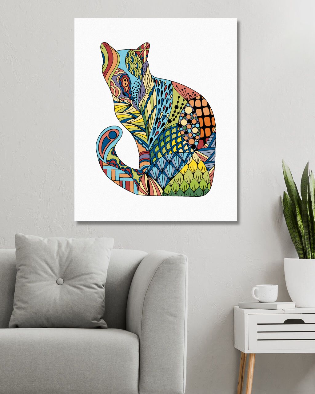 zuty Malování podle čísel - MANDALA KOČKA II - Rozměr: 40x50 cm, Rámování: Varianta: vypnuté plátno na rám - obrázek 3