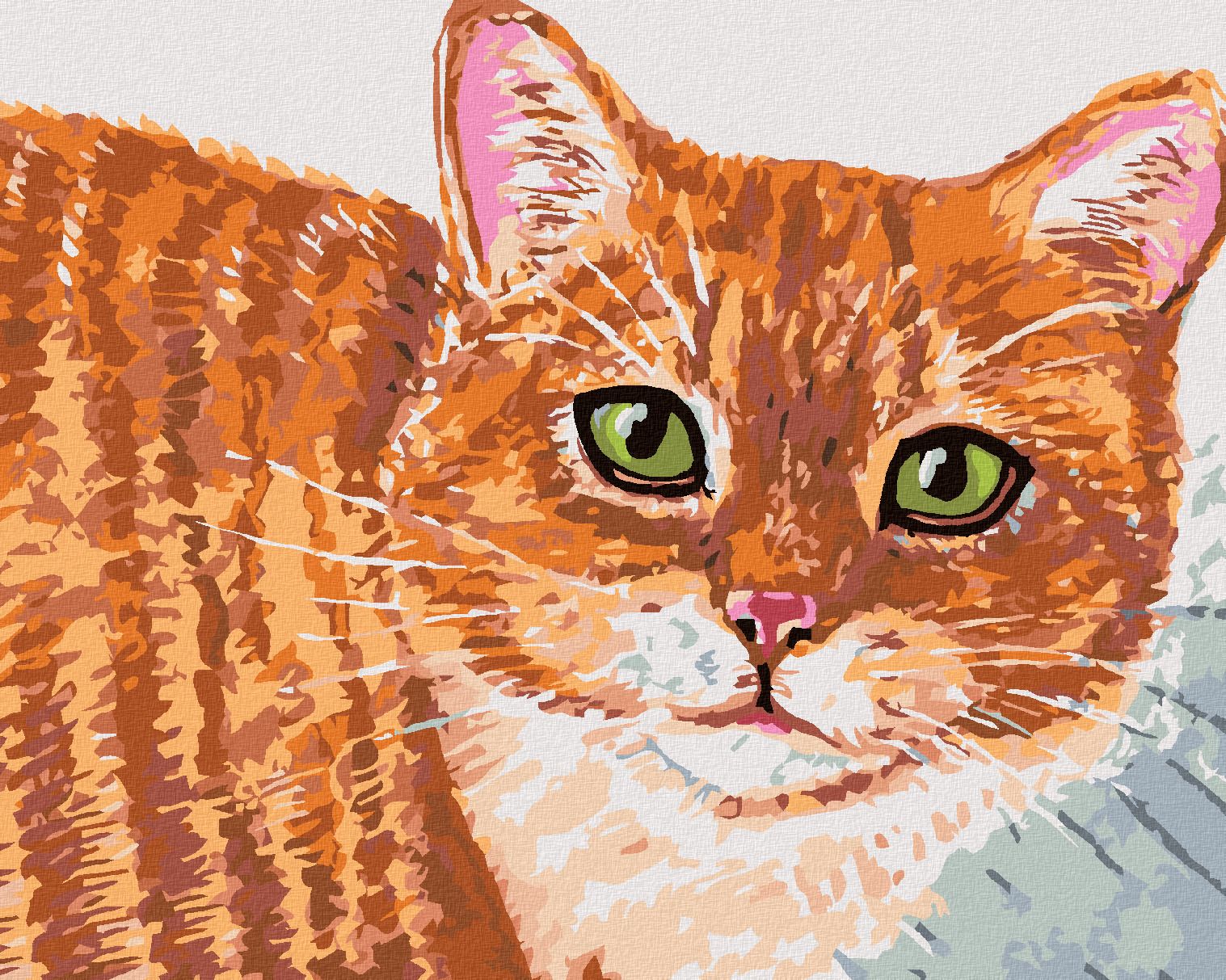 zuty Malování podle čísel - BÉŽOVÁ KOČKA A ZELENÉ OČI - Rozměr: 40x50 cm, Rámování: Varianta: bez rámu a bez vypnutí plátna - obrázek 1