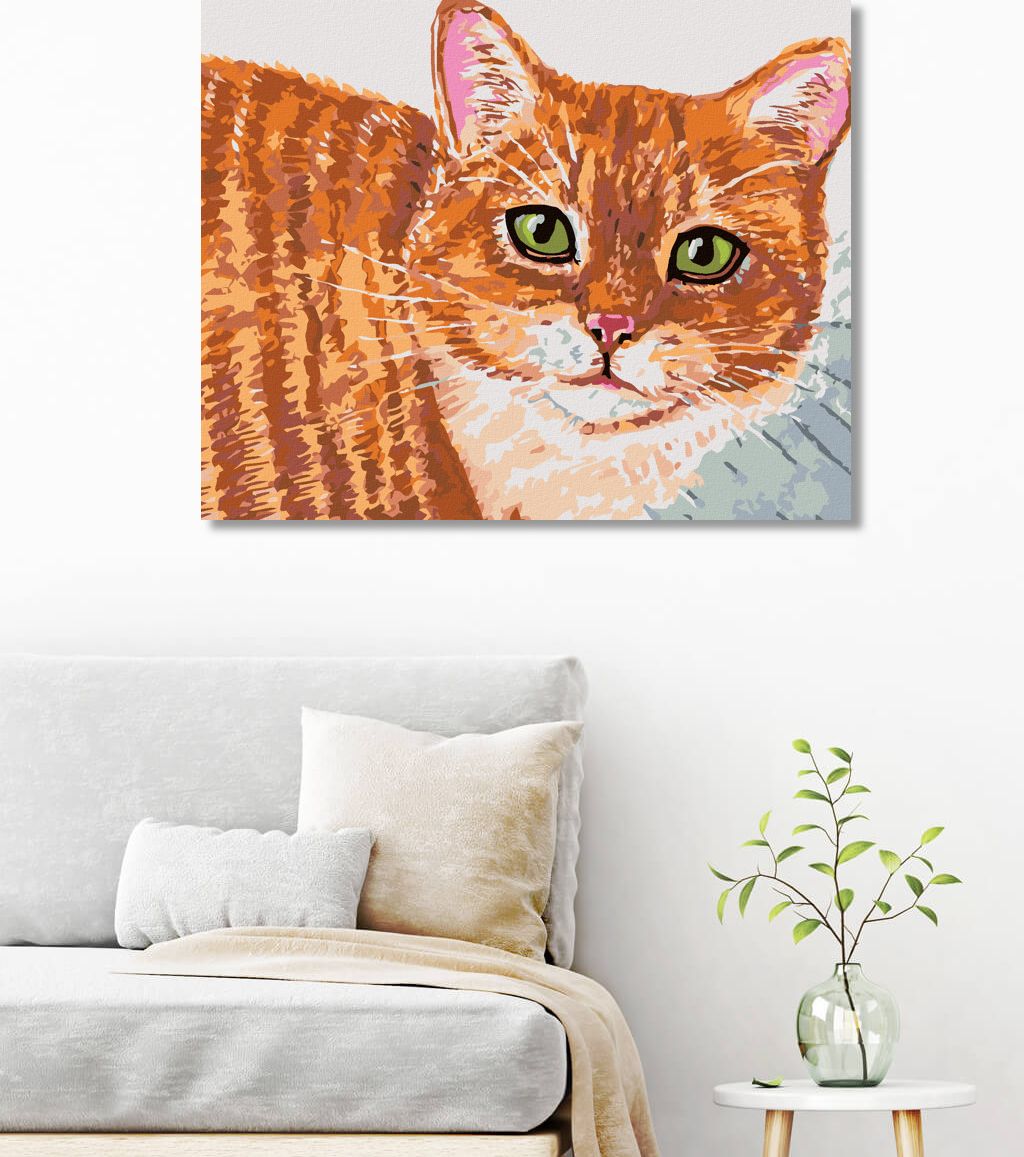 zuty Malování podle čísel - BÉŽOVÁ KOČKA A ZELENÉ OČI - Rozměr: 40x50 cm, Rámování: Varianta: bez rámu a bez vypnutí plátna - obrázek 6