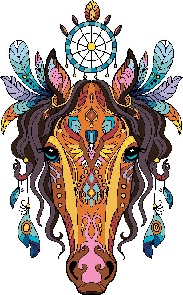 zuty Malování podle čísel - MANDALA KŮŇ - Rozměr: 40x50 cm, Rámování: Varianta: vypnuté plátno na rám - obrázek 2
