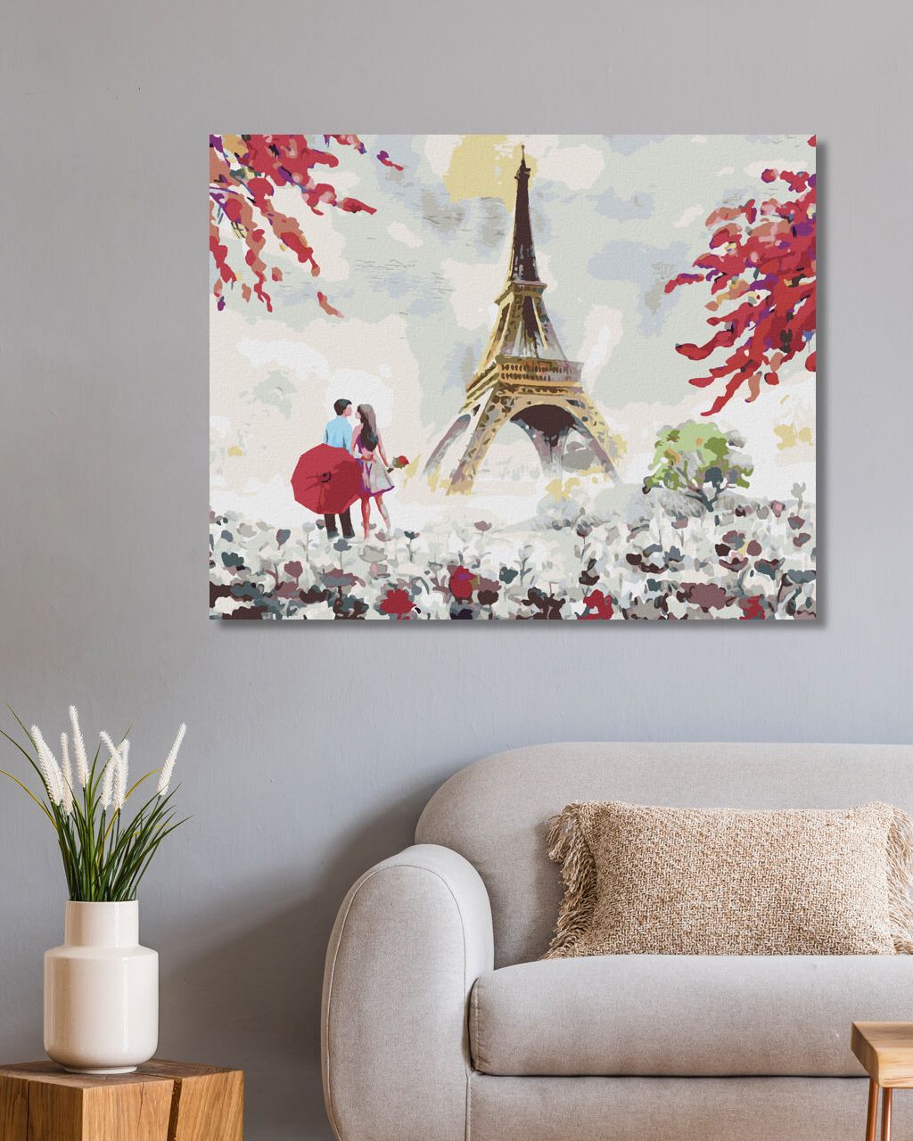 zuty Malování podle čísel - EIFFELOVA VĚŽ A ŽENA S KVĚTINAMI - Rozměr: 40x50 cm, Rámování: Varianta: bez rámu a bez vypnutí plátna - obrázek 5