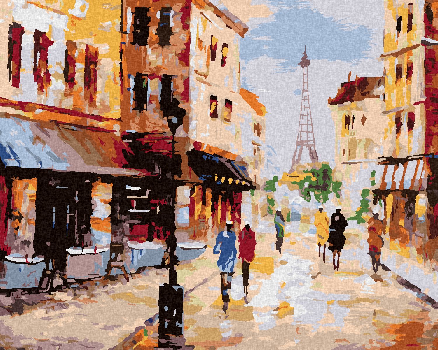 zuty Malování podle čísel - ULICE V PAŘÍŽI - Rozměr: 40x50 cm, Rámování: Varianta: bez rámu a bez vypnutí plátna - obrázek 1
