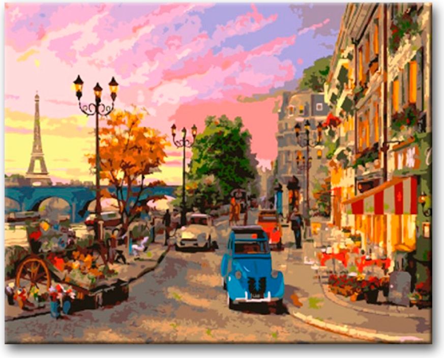 zuty Malování podle čísel - ULICE V PAŘÍŽI - Rozměr: 40x50 cm, Rámování: Varianta: bez rámu a bez vypnutí plátna - obrázek 14