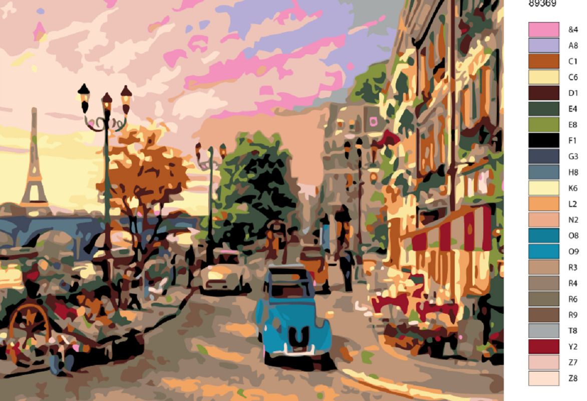 zuty Malování podle čísel - ULICE V PAŘÍŽI - Rozměr: 40x50 cm, Rámování: Varianta: bez rámu a bez vypnutí plátna - obrázek 15
