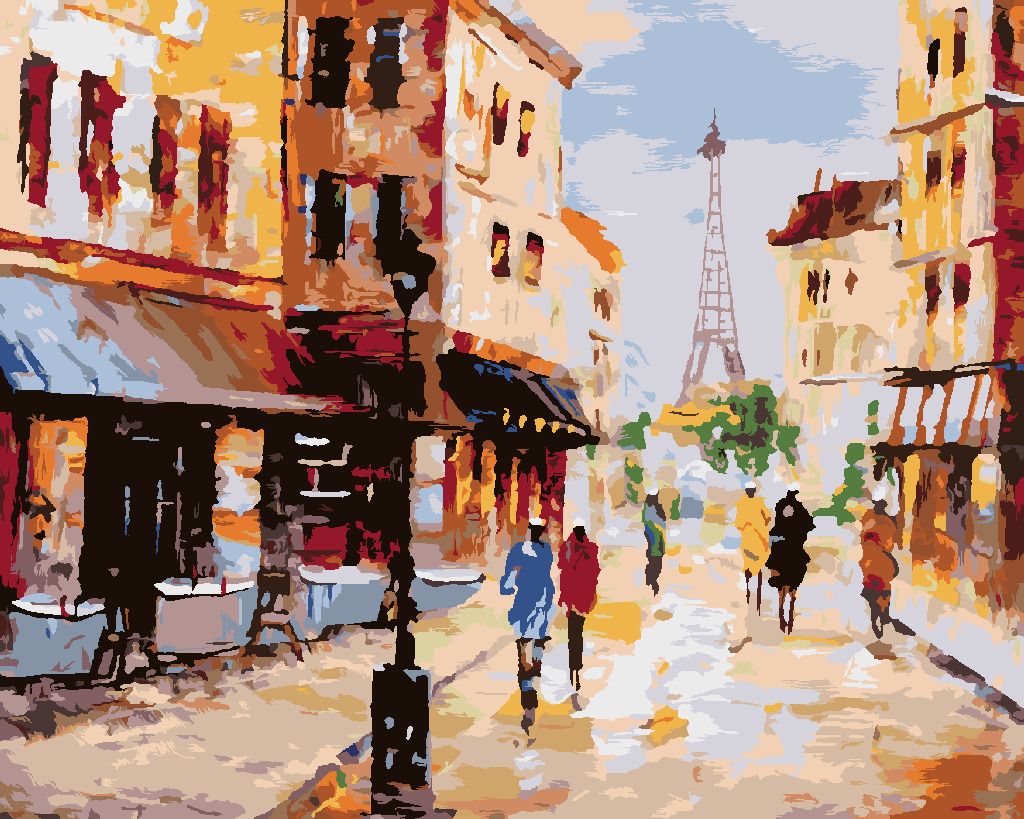 zuty Malování podle čísel - ULICE V PAŘÍŽI - Rozměr: 40x50 cm, Rámování: Varianta: vypnuté plátno na rám - obrázek 7
