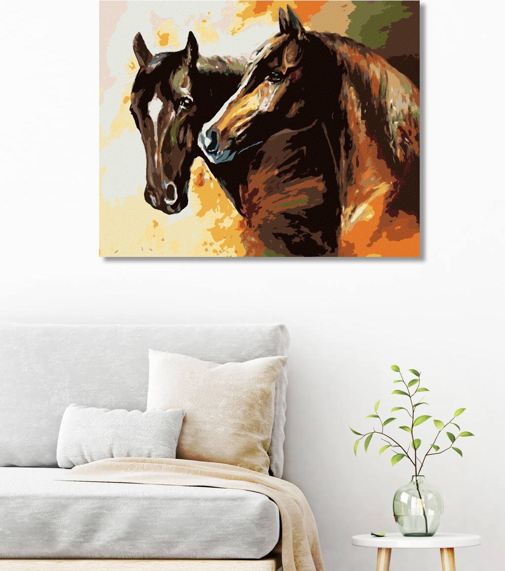 zuty Malování podle čísel - HNĚDÍ MALOVÁNÍ KONĚ - Rozměr: 40x50 cm, Rámování: Varianta: vypnuté plátno na rám - obrázek 9