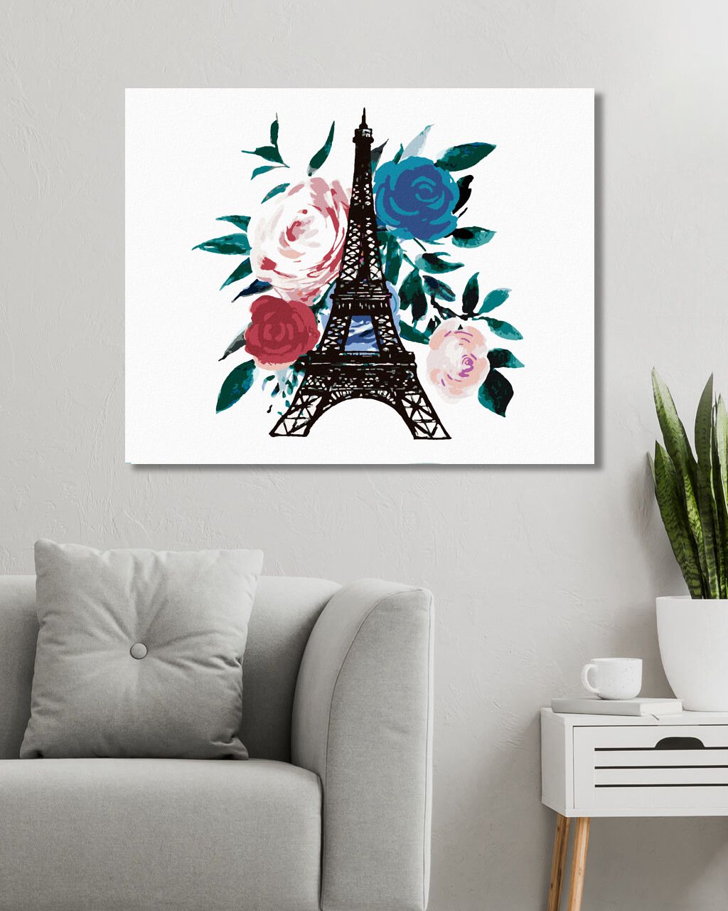 zuty Malování podle čísel - EIFFELOVA VĚŽ A RŮŽE - Rozměr: 40x50 cm, Rámování: Varianta: vypnuté plátno na rám - obrázek 7