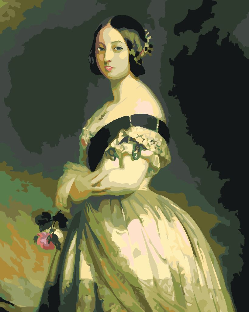 zuty Malování podle čísel - KRÁLOVNA VIKTORIE (F. X. WINTERHALTER) - Rozměr: 40x50 cm, Rámování: Varianta: vypnuté plátno na rám - obrázek 9