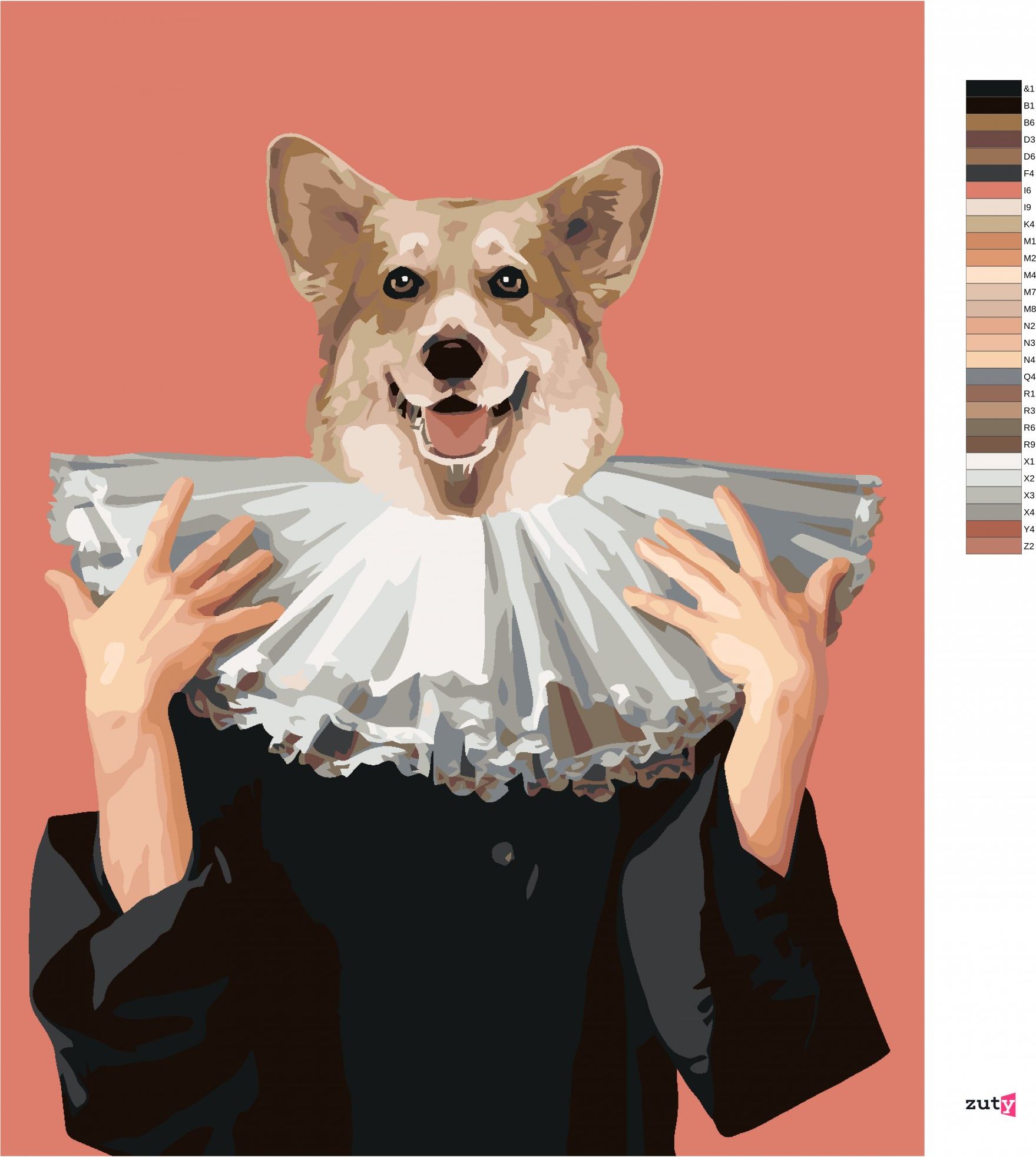 zuty Malování podle čísel - KRÁLOVSKÝ PES - Rozměr: 40x50 cm, Rámování: Varianta: bez rámu a bez vypnutí plátna - obrázek 10