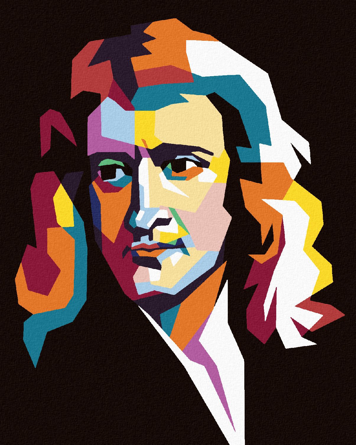 zuty Malování podle čísel - BAREVNÝ ISSAC NEWTON - Rozměr: 40x50 cm, Rámování: Varianta: bez rámu a bez vypnutí plátna - obrázek 1