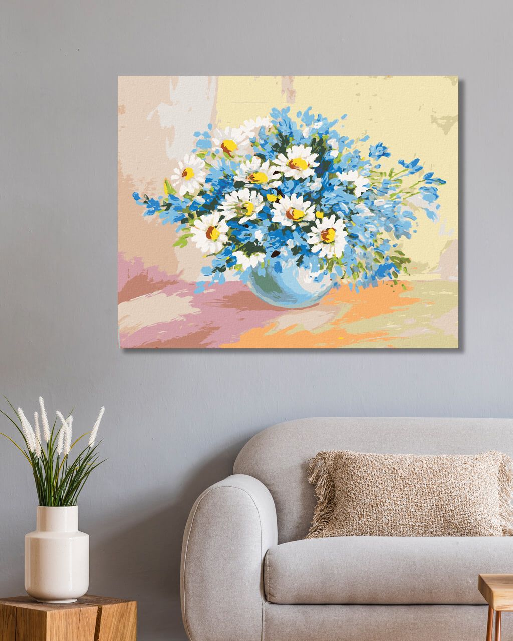 zuty Malování podle čísel - HEŘMÁNEK A MODRÉ KVĚTINY - Rozměr: 40x50 cm, Rámování: Varianta: bez rámu a bez vypnutí plátna - obrázek 9