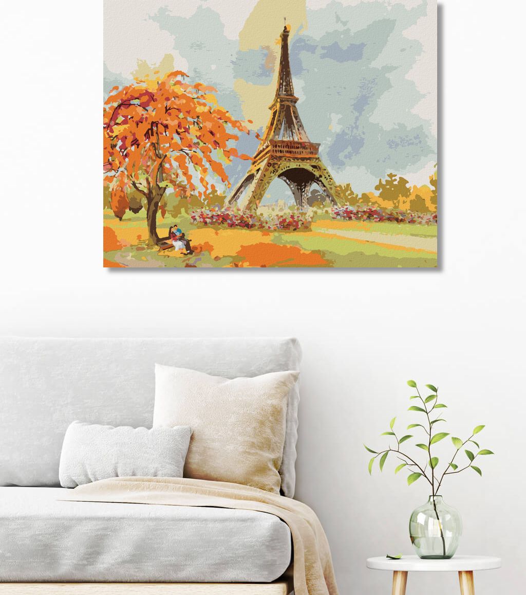 zuty Malování podle čísel - EIFFELOVA VĚŽ NA PODZIM - Rozměr: 40x50 cm, Rámování: Varianta: vypnuté plátno na rám - obrázek 5