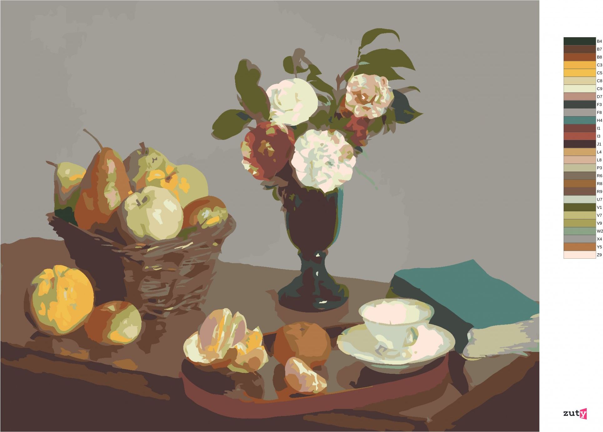 zuty Malování podle čísel - ZÁTIŠÍ (H. FANTIN-LATOUR) - Rozměr: 40x50 cm, Rámování: Varianta: vypnuté plátno na rám - obrázek 5