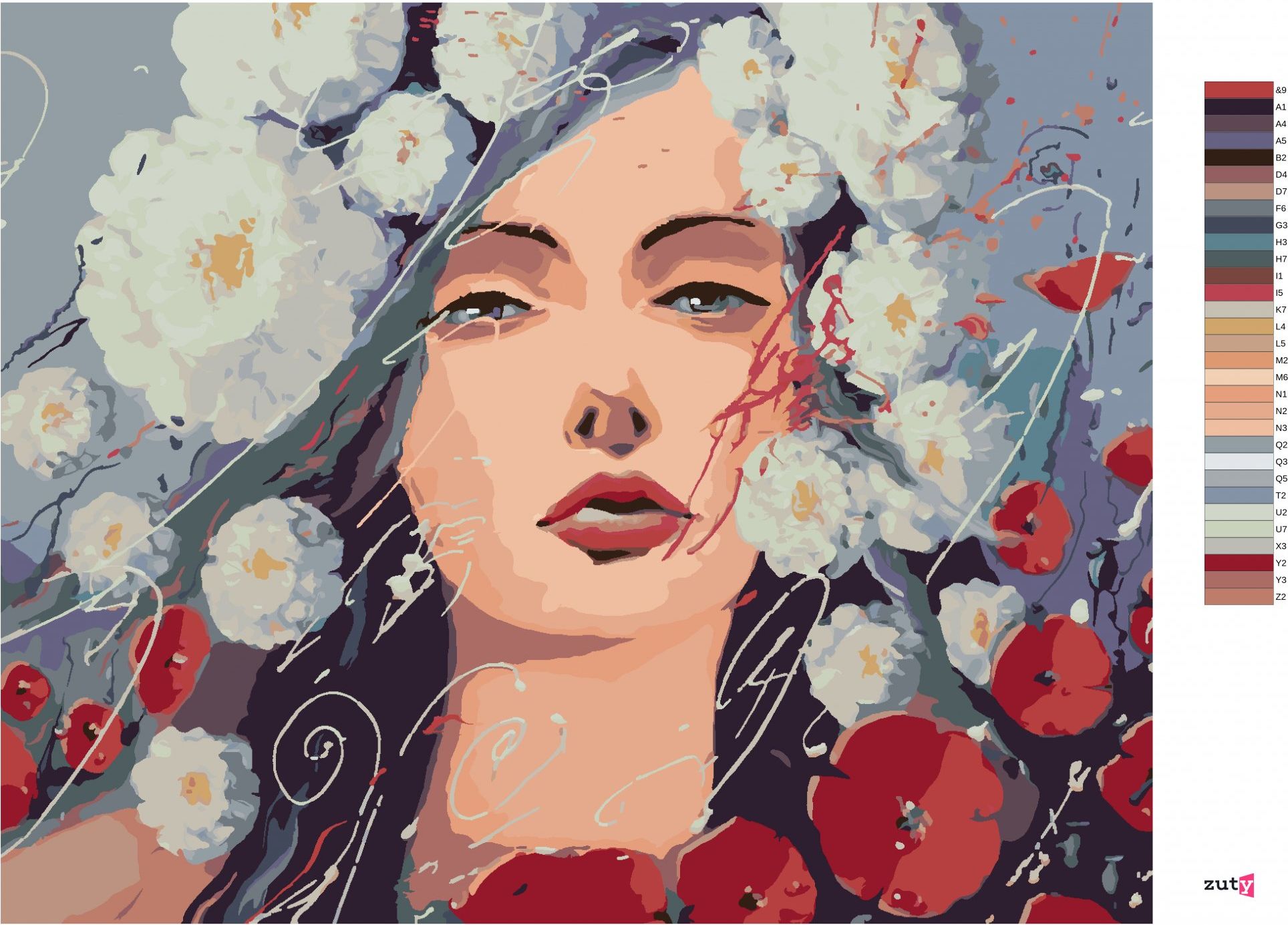 zuty Malování podle čísel - ŽENA A VLČÍ MÁKY - Rozměr: 40x50 cm, Rámování: Varianta: vypnuté plátno na rám - obrázek 7