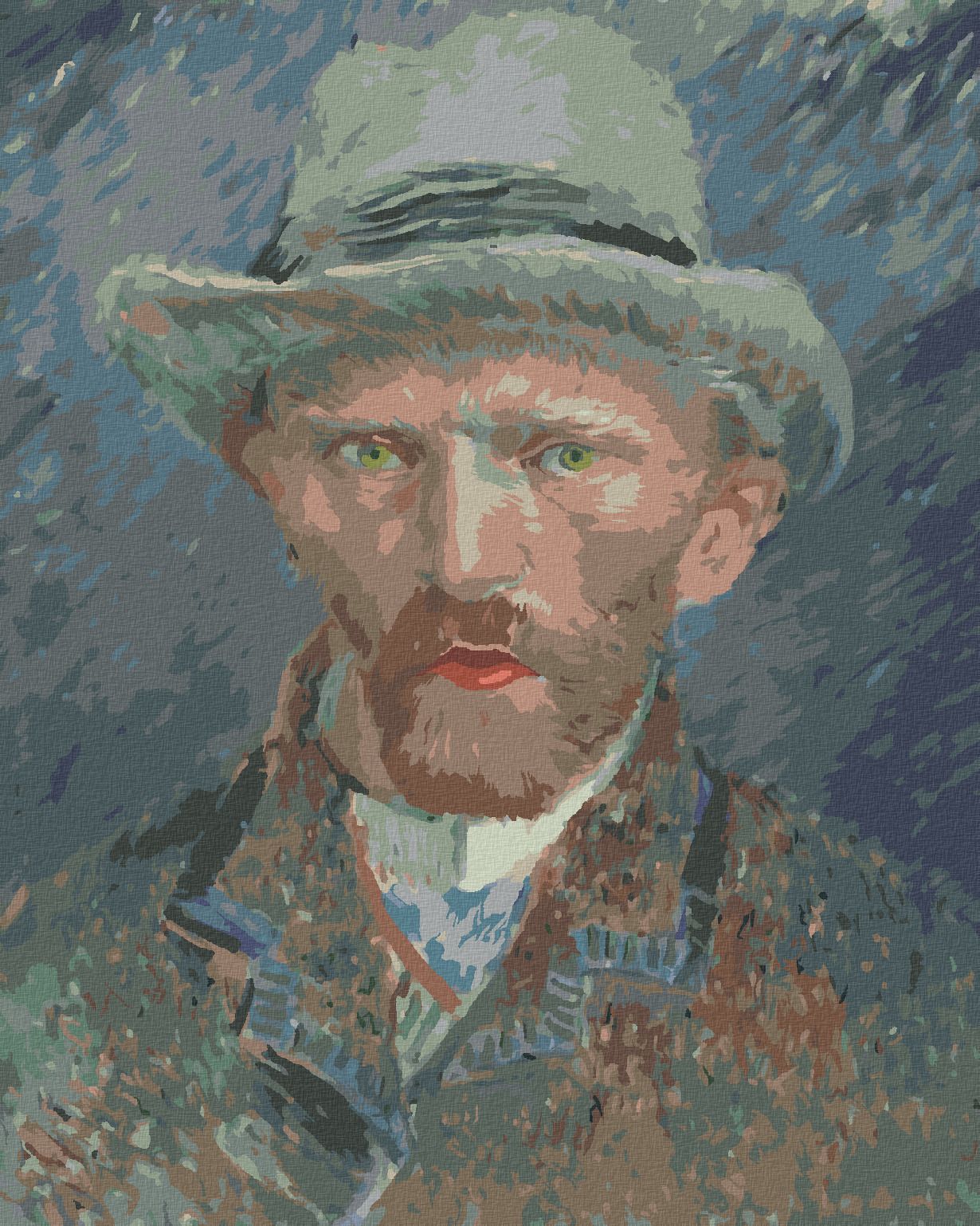 zuty Malování podle čísel - AUTOPORTRÉT II (VAN GOGH) - Rozměr: 40x50 cm, Rámování: Varianta: bez rámu a bez vypnutí plátna - obrázek 1