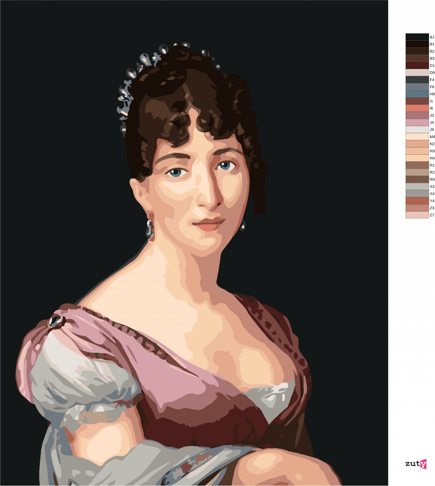 zuty Malování podle čísel - HORTENSE DE BEAUHARNAIS (A. L. G. TRIOSON) - Rozměr: 40x50 cm, Rámování: Varianta: vypnuté plátno na rám - obrázek 3