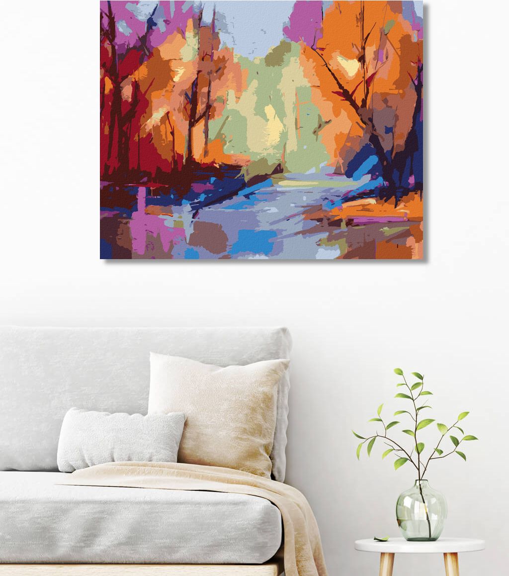zuty Malování podle čísel - ABSTRAKTNÍ KRAJINA - Rozměr: 40x50 cm, Rámování: Varianta: bez rámu a bez vypnutí plátna - obrázek 9