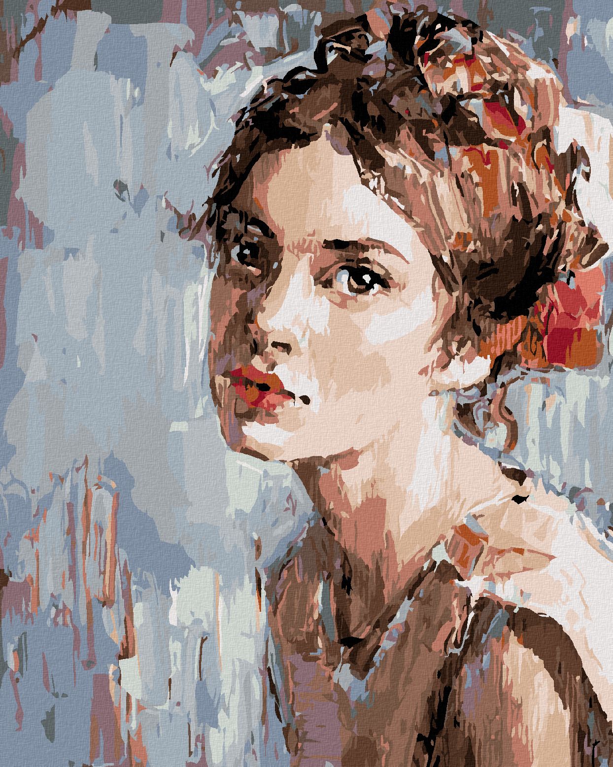 zuty Malování podle čísel - TAJEMNÁ MALOVANÁ ŽENA - Rozměr: 40x50 cm, Rámování: Varianta: bez rámu a bez vypnutí plátna - obrázek 1