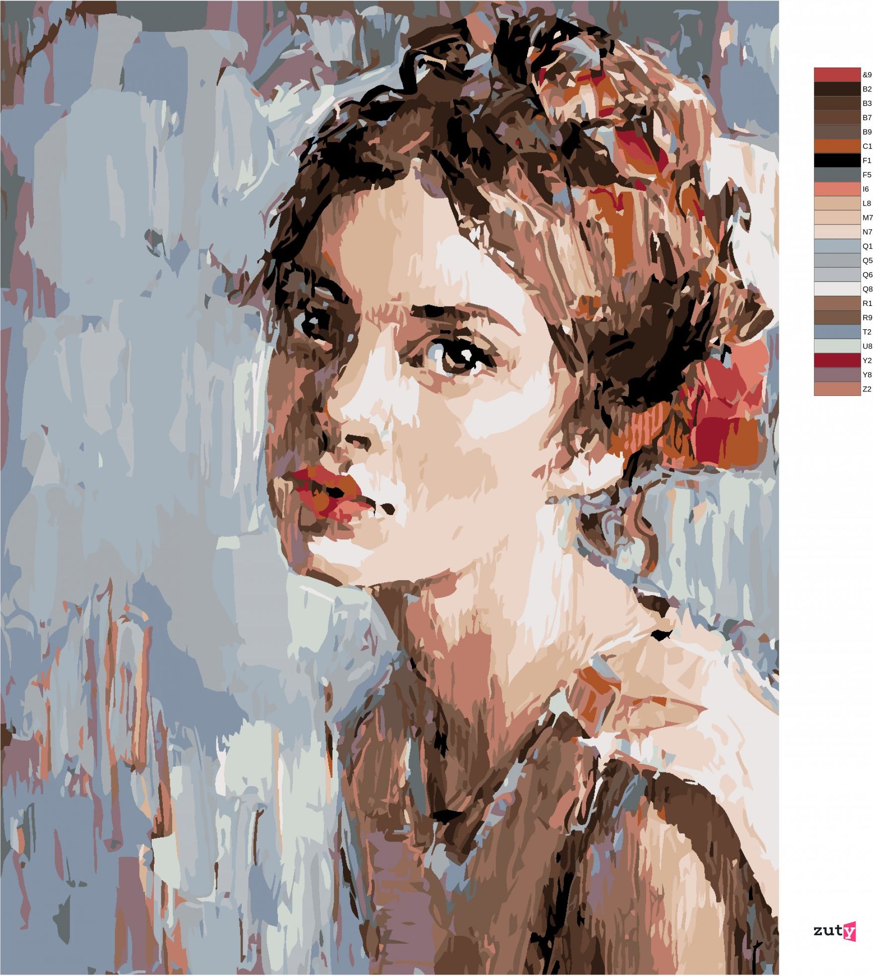 zuty Malování podle čísel - TAJEMNÁ MALOVANÁ ŽENA - Rozměr: 40x50 cm, Rámování: Varianta: bez rámu a bez vypnutí plátna - obrázek 6