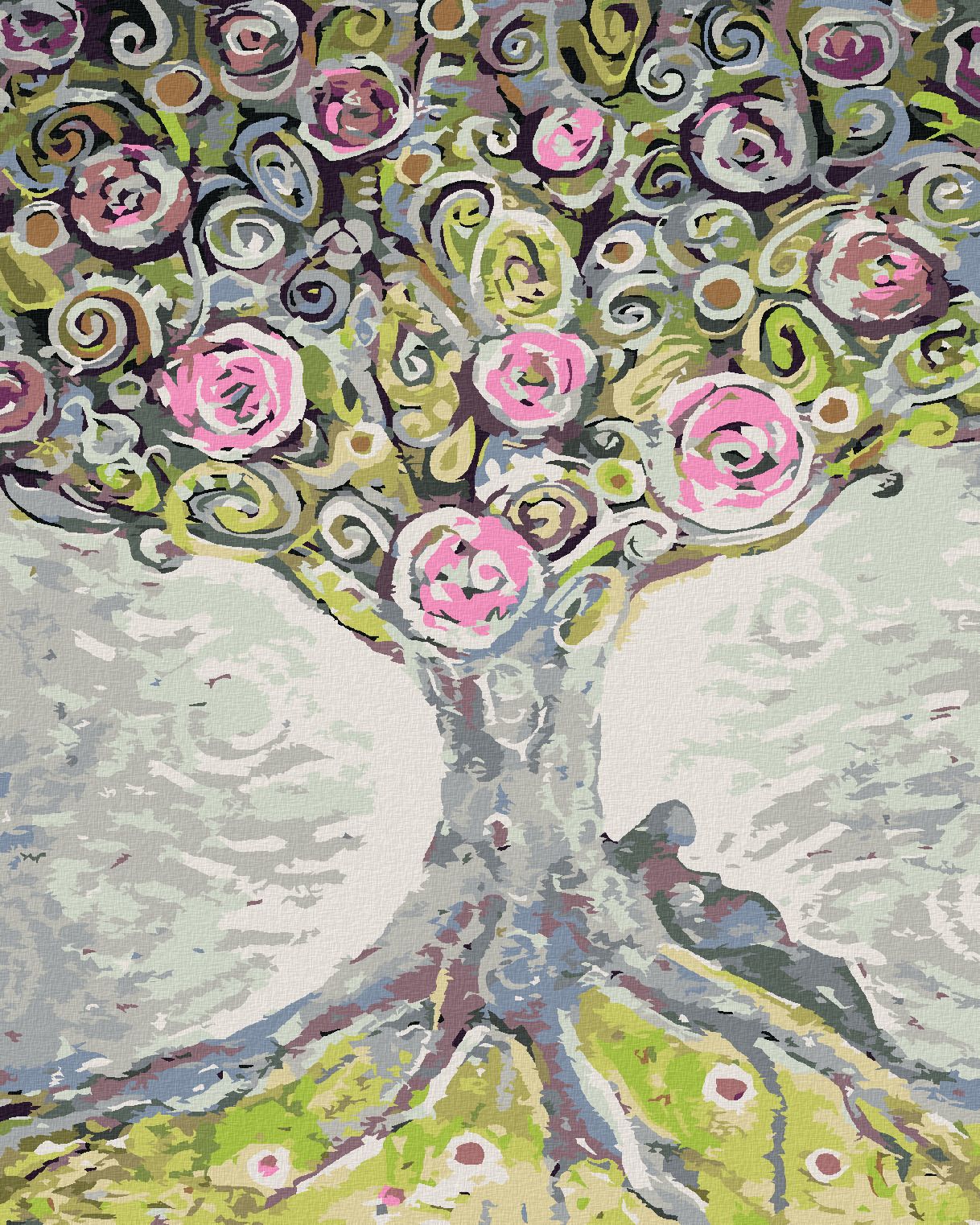 zuty Malování podle čísel - ROZKVETLÝ STROM ŽIVOTA - Rozměr: 40x50 cm, Rámování: Varianta: vypnuté plátno na rám - obrázek 1