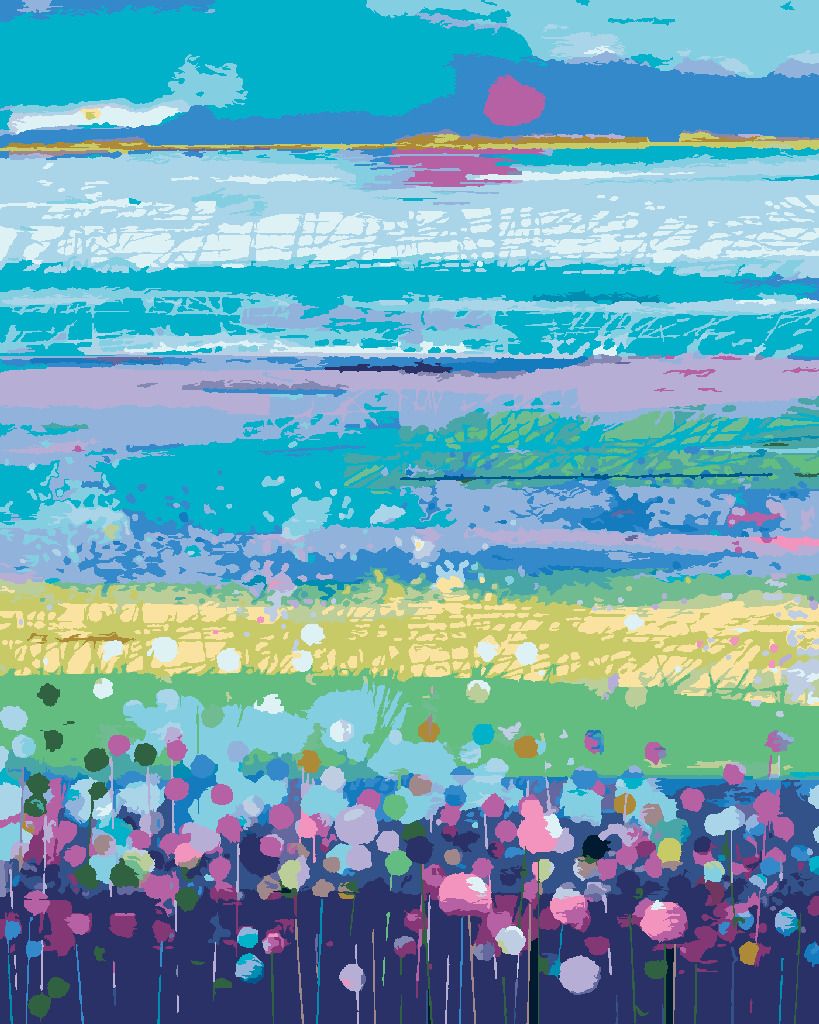 zuty Malování podle čísel - ABSTRAKTNÍ LOUKA - Rozměr: 40x50 cm, Rámování: Varianta: vypnuté plátno na rám - obrázek 2