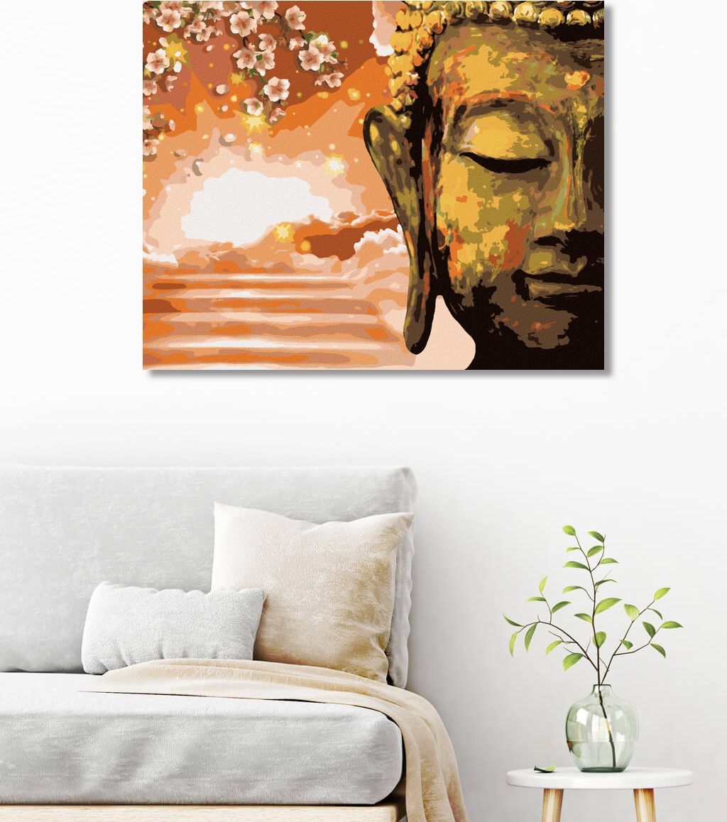 zuty Malování podle čísel - BUDDHA A STROM - Rozměr: 40x50 cm, Rámování: Varianta: vypnuté plátno na rám - obrázek 2