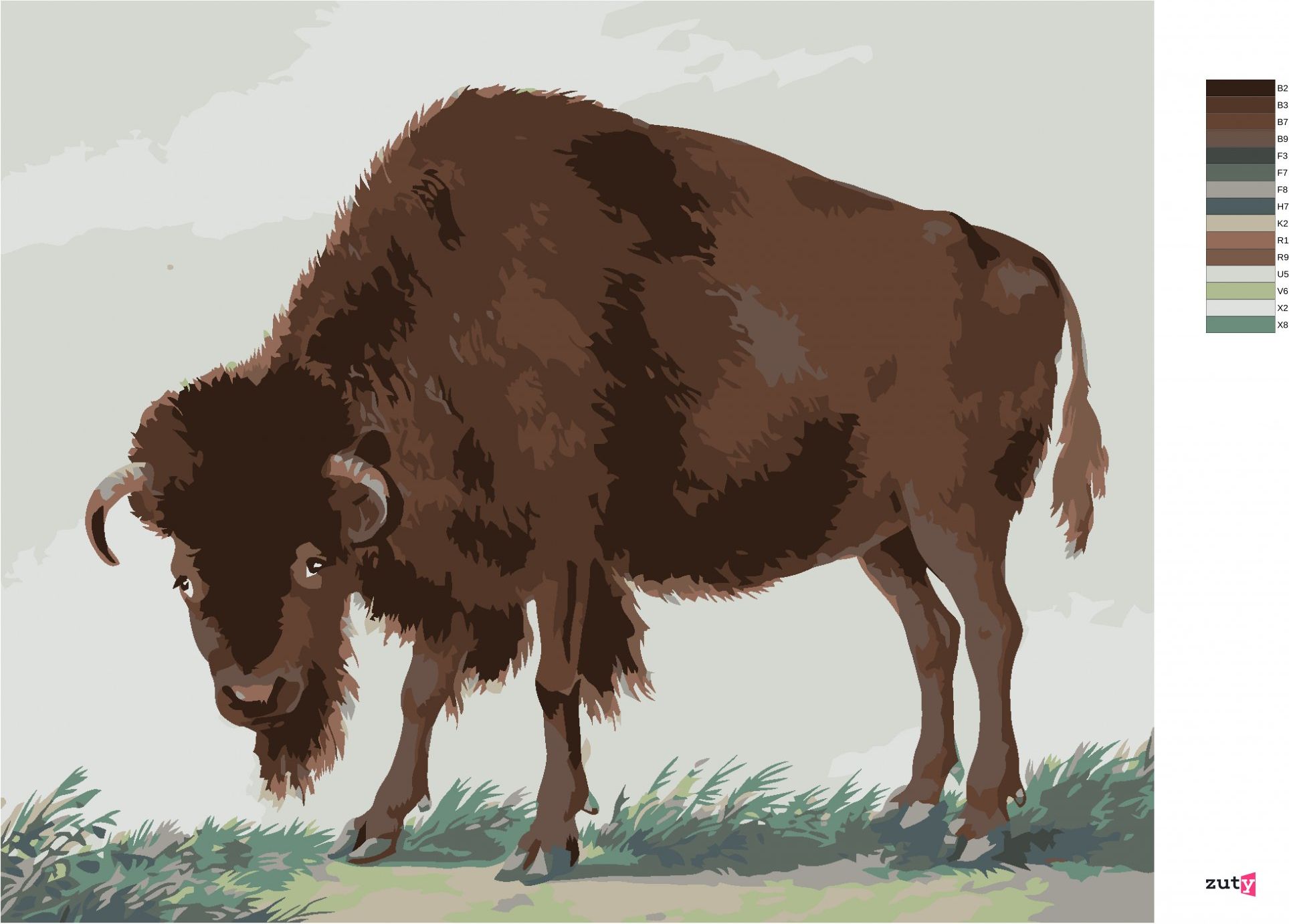 zuty Malování podle čísel - BIZON (I. VAN HAASTERT) - Rozměr: 40x50 cm, Rámování: Varianta: vypnuté plátno na rám - obrázek 10