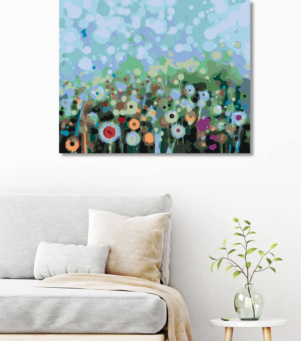 zuty Malování podle čísel - ABSTRAKTNÍ PAMPELIŠKY - Rozměr: 40x50 cm, Rámování: Varianta: vypnuté plátno na rám - obrázek 5