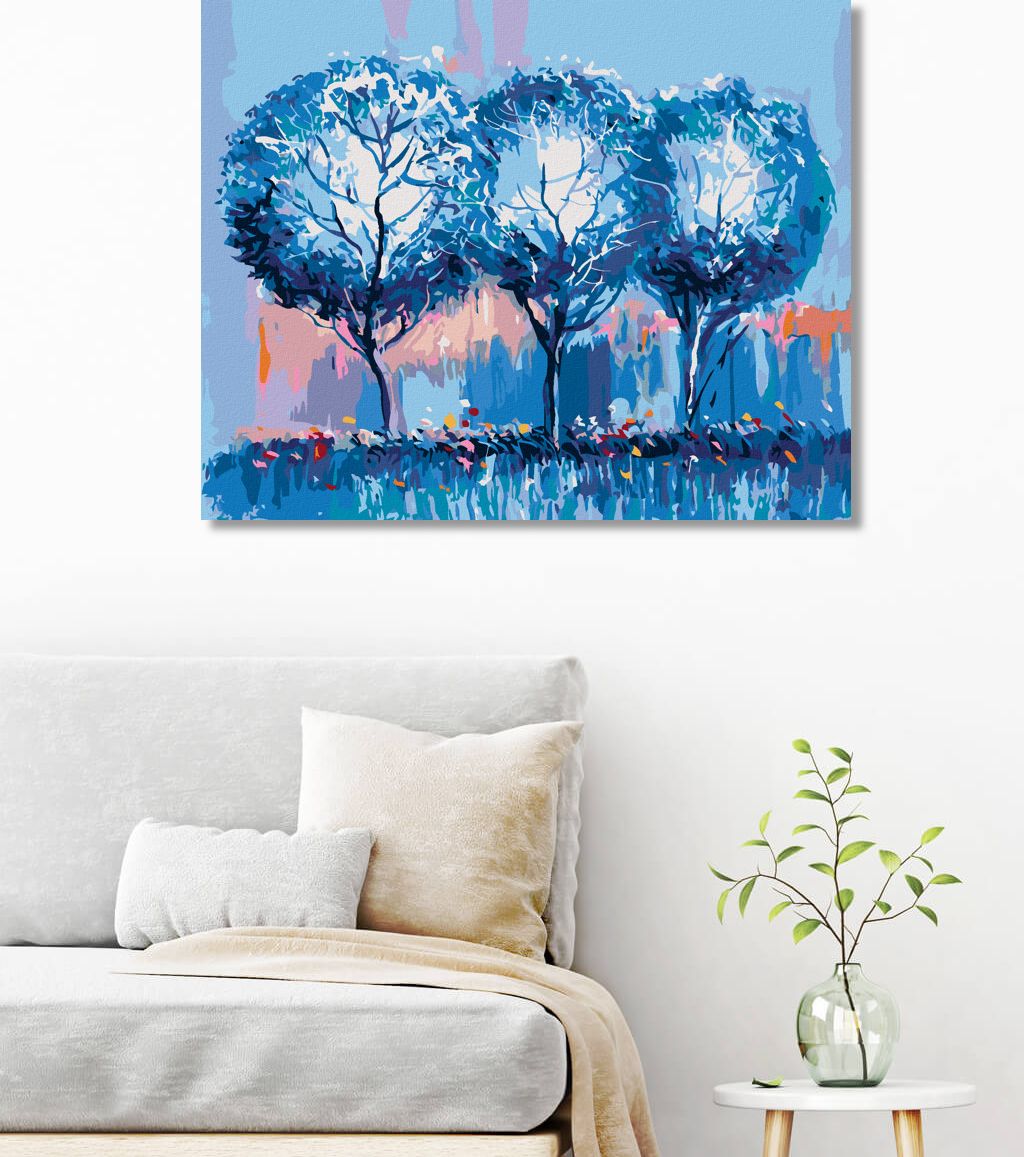 zuty Malování podle čísel - MODRÉ STROMY - Rozměr: 40x50 cm, Rámování: Varianta: vypnuté plátno na rám - obrázek 11
