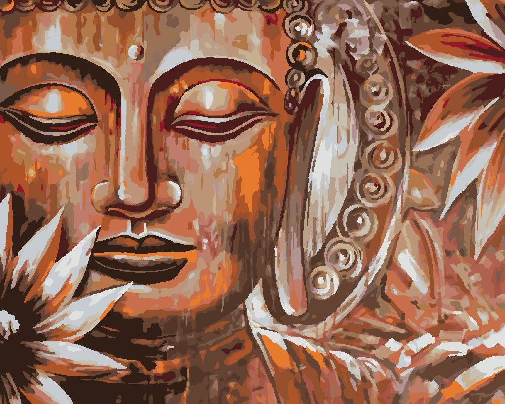 zuty Malování podle čísel - BRONZOVÝ BUDDHA A KVĚTINY - Rozměr: 40x50 cm, Rámování: Varianta: vypnuté plátno na rám - obrázek 7