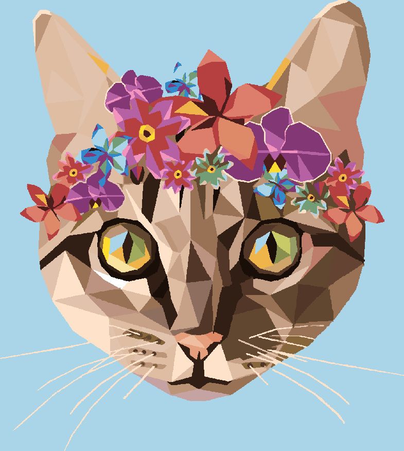 zuty Malování podle čísel - KOČKA A KVĚTINOVÁ KORUNA - Rozměr: 40x50 cm, Rámování: Varianta: bez rámu a bez vypnutí plátna - obrázek 6
