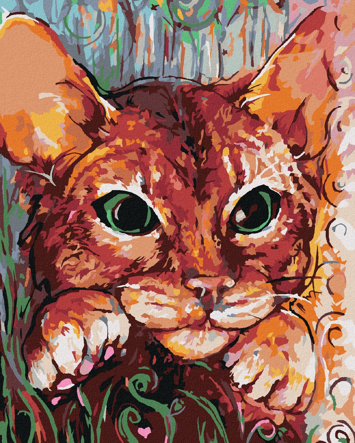 zuty Malování podle čísel - MALOVANÁ KOČKA - Rozměr: 40x50 cm, Rámování: Varianta: vypnuté plátno na rám - obrázek 1