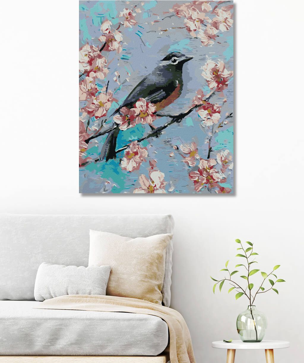 zuty Malování podle čísel - PTÁČEK NA TŘEŠNI - Rozměr: 40x50 cm, Rámování: Varianta: bez rámu a bez vypnutí plátna - obrázek 9