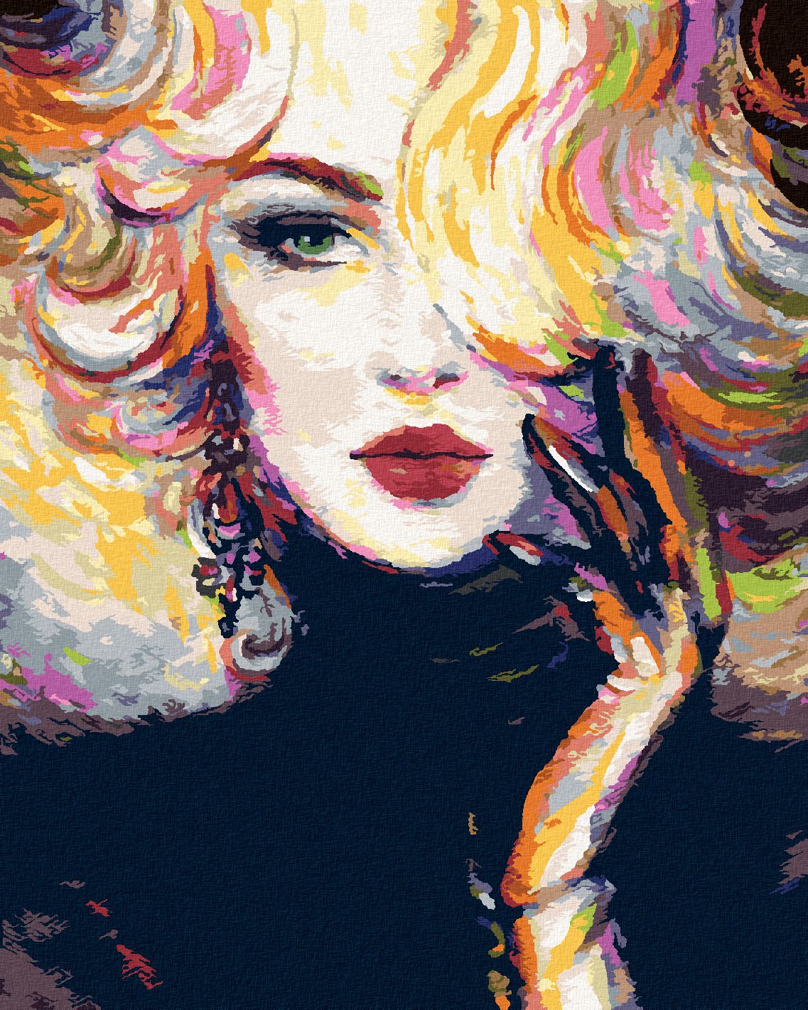 zuty Malování podle čísel - TAJEMNÁ ŽENA V BARVÁCH - Rozměr: 40x50 cm, Rámování: Varianta: vypnuté plátno na rám - obrázek 1