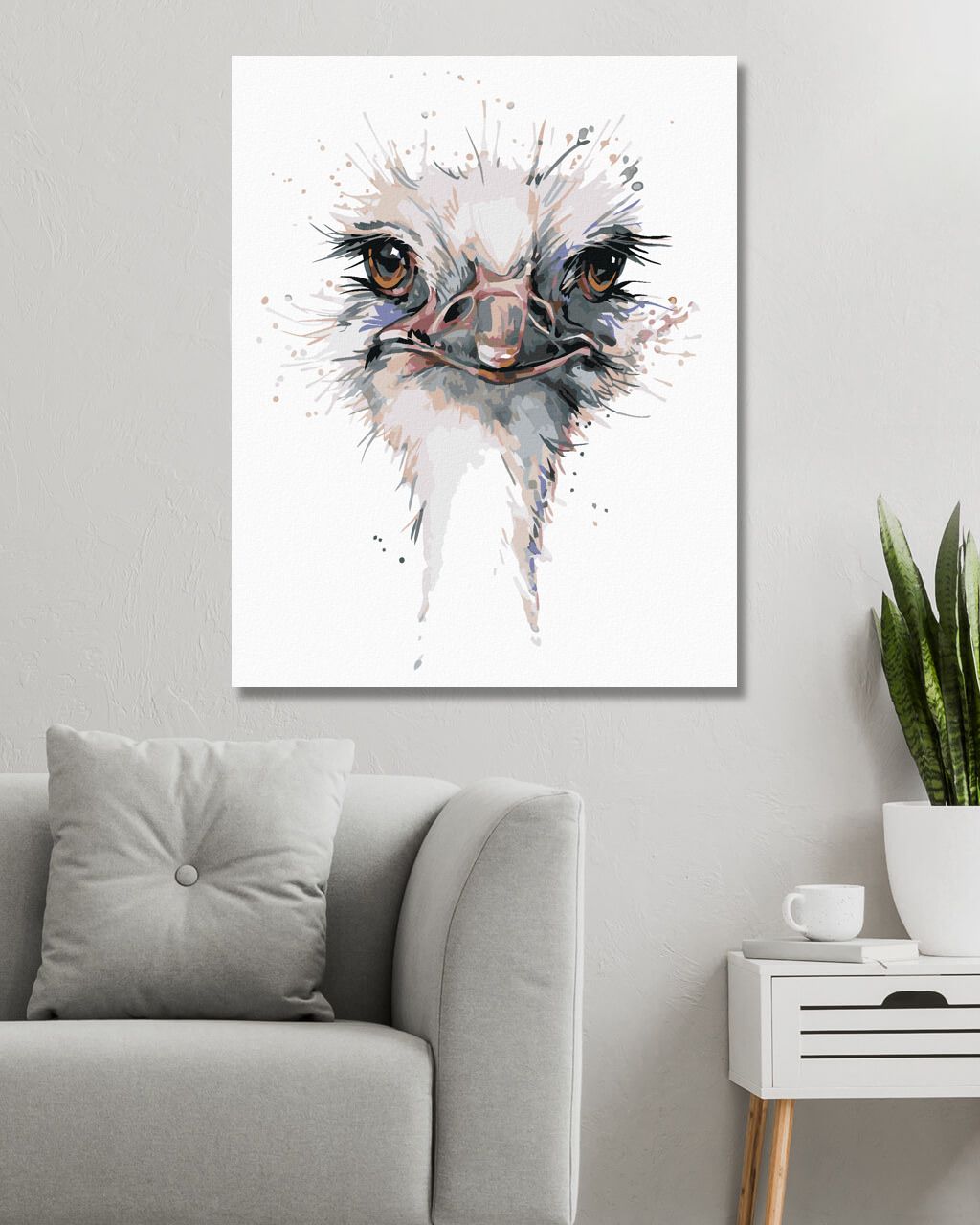 zuty Malování podle čísel - PŠTROSÍ HLAVA - Rozměr: 40x50 cm, Rámování: Varianta: bez rámu a bez vypnutí plátna - obrázek 5