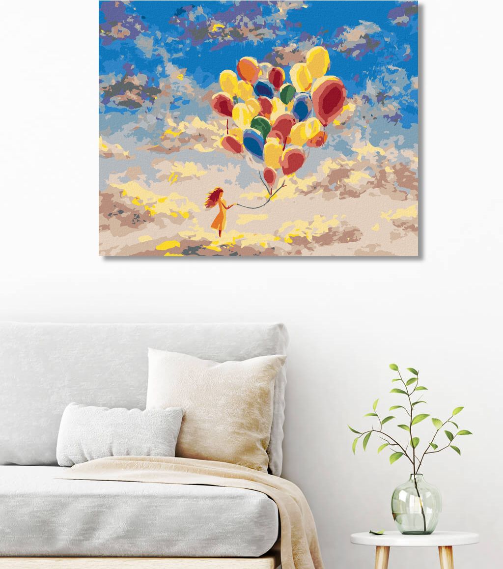 zuty Malování podle čísel - DÍVKA S BAREVNÝMI BALÓNKY - Rozměr: 40x50 cm, Rámování: Varianta: bez rámu a bez vypnutí plátna - obrázek 4